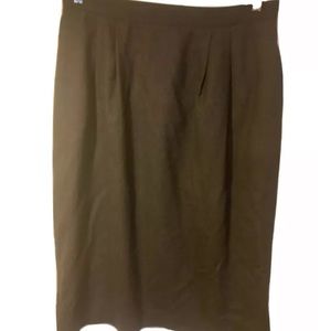 VTG Sz 16 Talbots Gray Worsted Wool Strait Skirt With Pockets